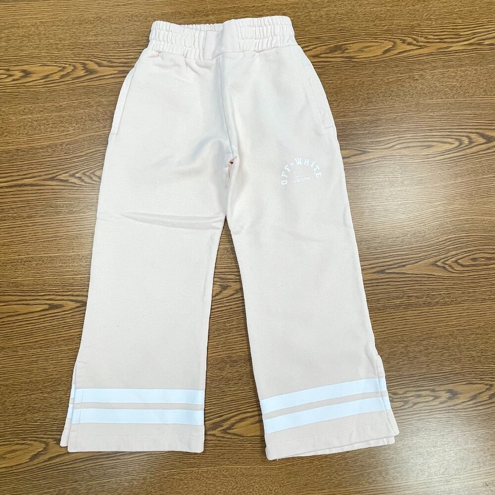 OFF-WHITE Team 23 Pink/Blush Wide-Leg Pants, Girls Size 6 - NWT